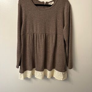 Umgee Brown and Cream Sweater